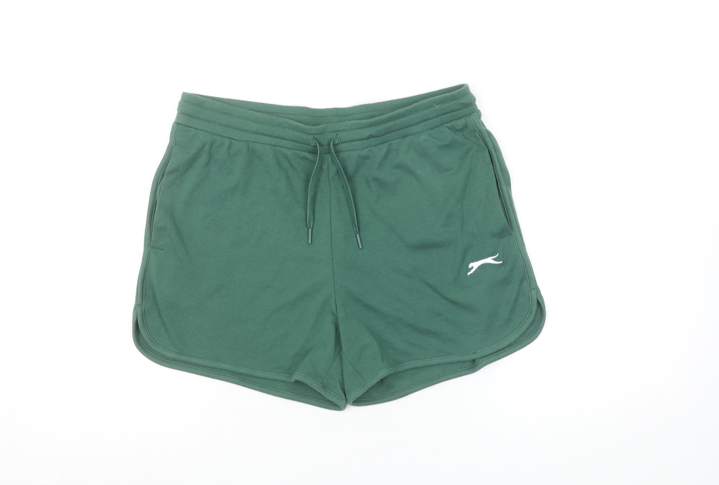 Slazenger Women's Green Biker Shorts Size 10 Drawstring Activewear