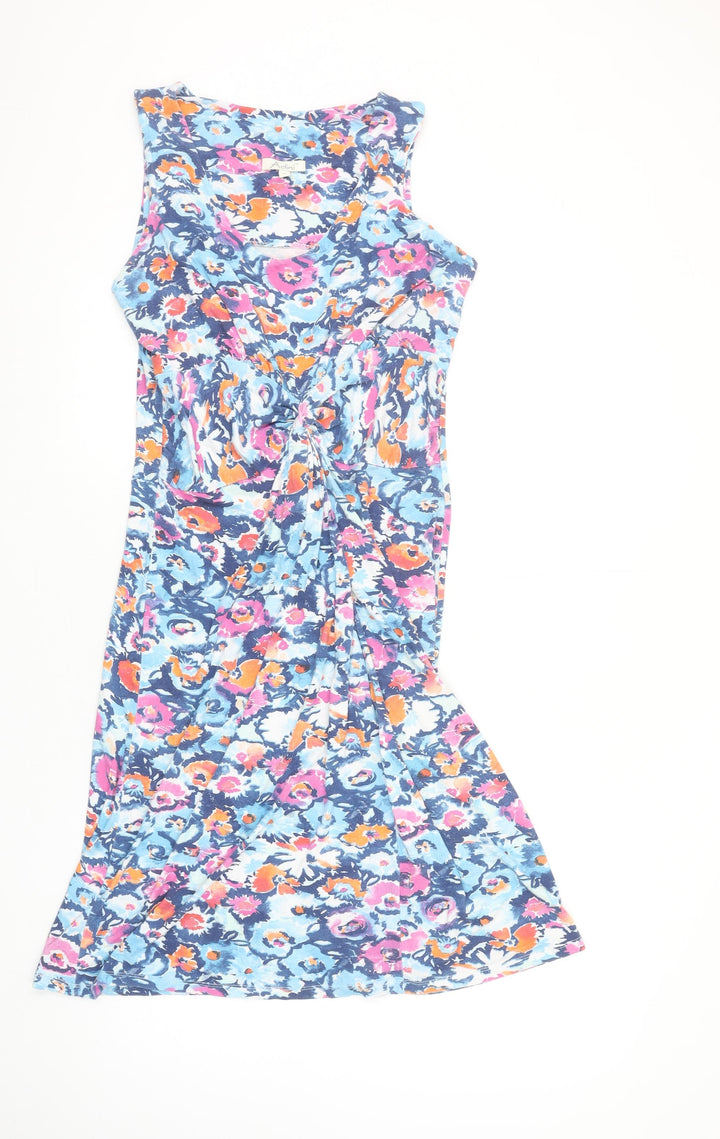 Adini Women's Multicoloured Floral Sleeveless Shift Dress S