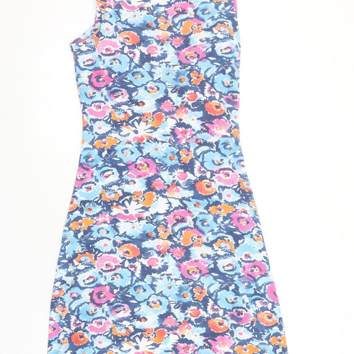 Adini Women's Multicoloured Floral Sleeveless Shift Dress S