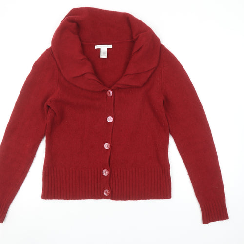 Sarah Spencer Women's Red Lambswool Angora Button Cardigan L