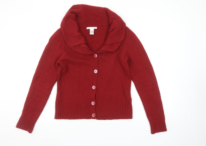 Sarah Spencer Women's Red Lambswool Angora Button Cardigan L