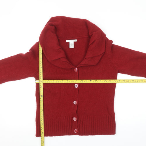 Sarah Spencer Women's Red Lambswool Angora Button Cardigan L