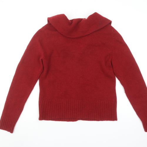 Sarah Spencer Women's Red Lambswool Angora Button Cardigan L