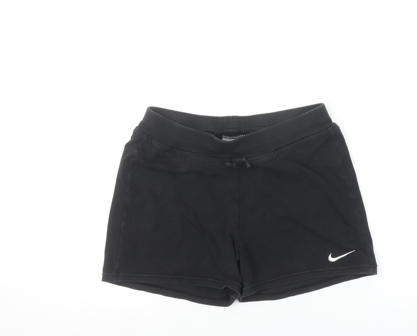 Nike Women Black Small Athletic Shorts Cotton Blend Drawstring