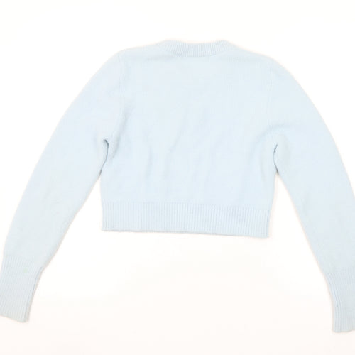Zara Womens Blue Crew Neck Knit Pullover Jumper Size 12
