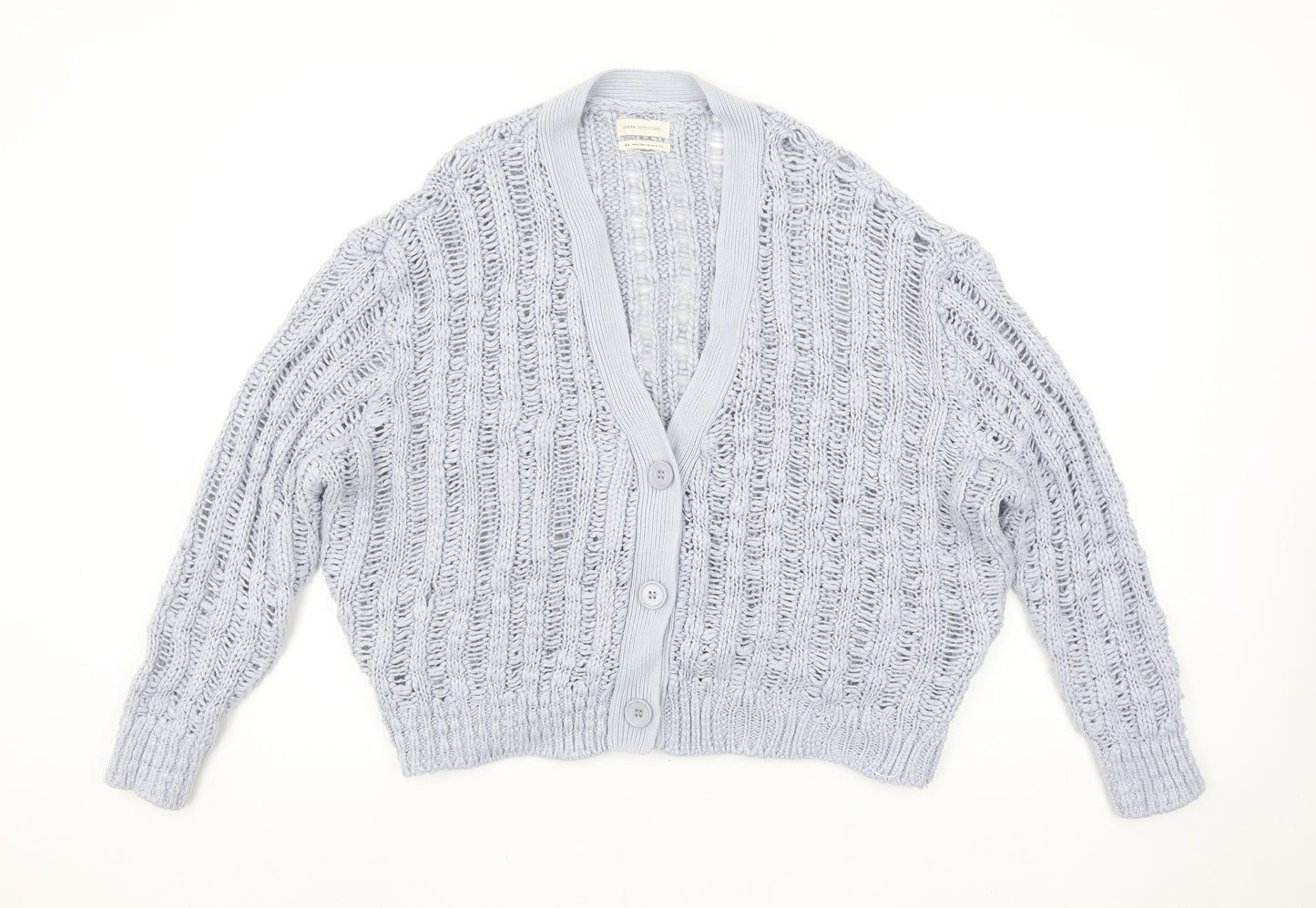Urban Outfitters Women's Grey Open Knit V-Neck Cardigan M