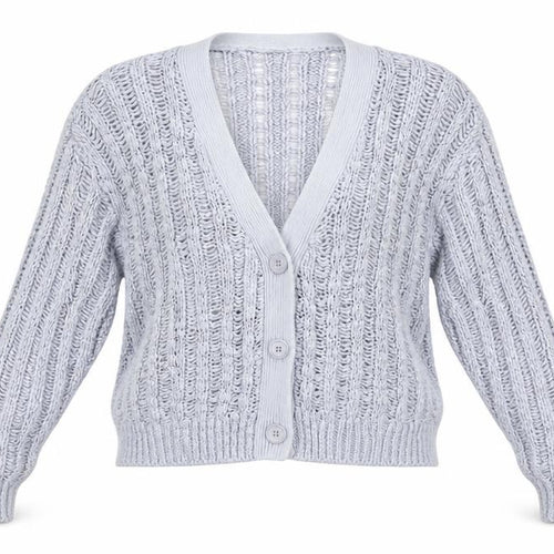 Urban Outfitters Women's Grey Open Knit V-Neck Cardigan M