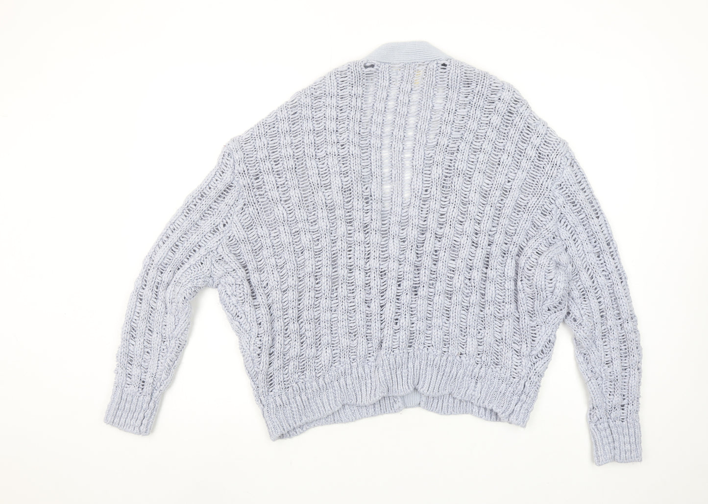 Urban Outfitters Women's Grey Open Knit V-Neck Cardigan M