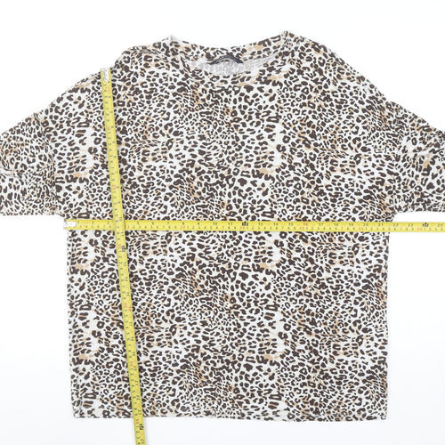Marks and Spencer Women’s Multicoloured Leopard Print Long Sleeve T-Shirt Size 12