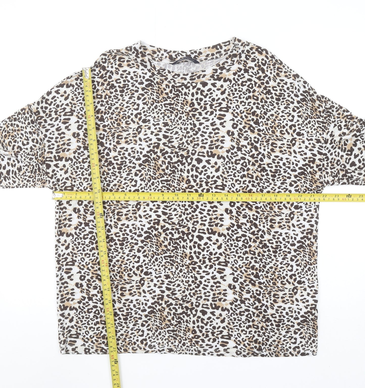 Marks and Spencer Women’s Multicoloured Leopard Print Long Sleeve T-Shirt Size 12