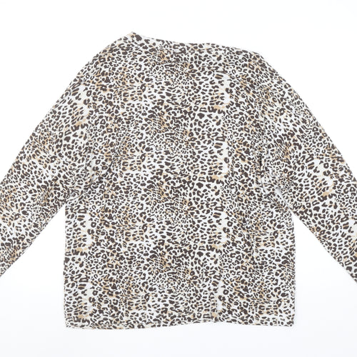 Marks and Spencer Women’s Multicoloured Leopard Print Long Sleeve T-Shirt Size 12