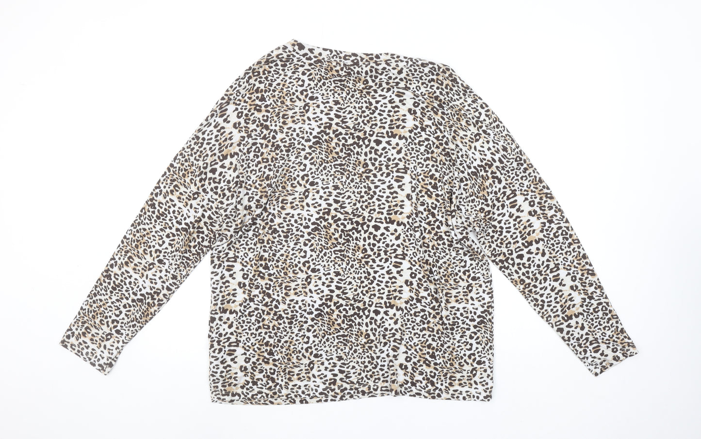 Marks and Spencer Women’s Multicoloured Leopard Print Long Sleeve T-Shirt Size 12