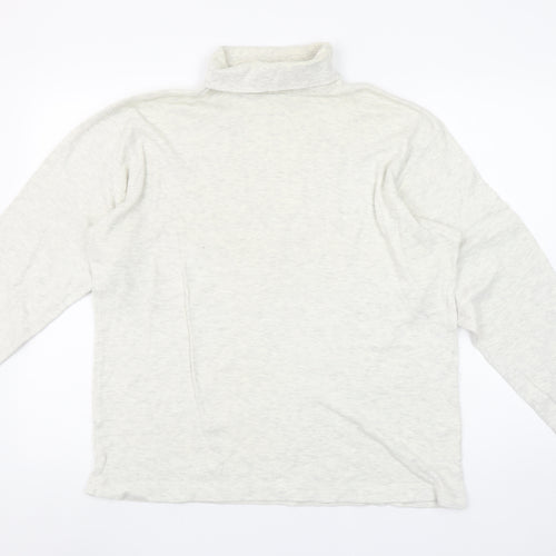 BHS Ivory Roll Neck Long Sleeve Cotton Jersey Top M
