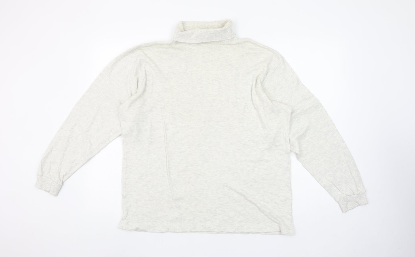 BHS Ivory Roll Neck Long Sleeve Cotton Jersey Top M
