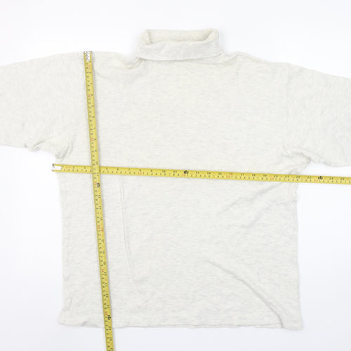BHS Ivory Roll Neck Long Sleeve Cotton Jersey Top M