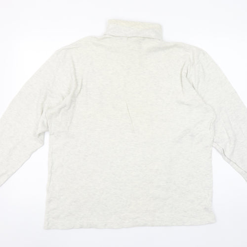 BHS Ivory Roll Neck Long Sleeve Cotton Jersey Top M