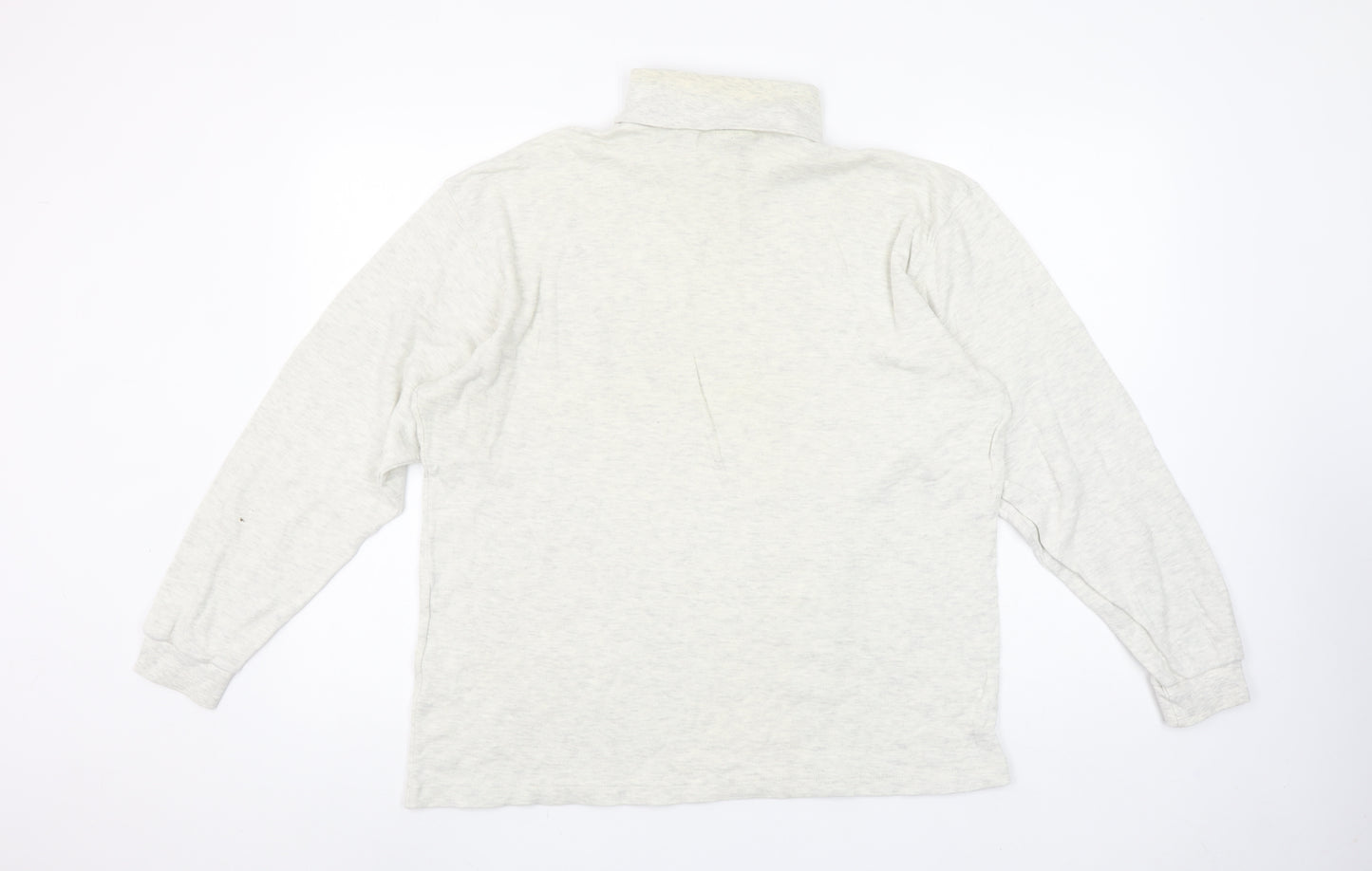 BHS Ivory Roll Neck Long Sleeve Cotton Jersey Top M