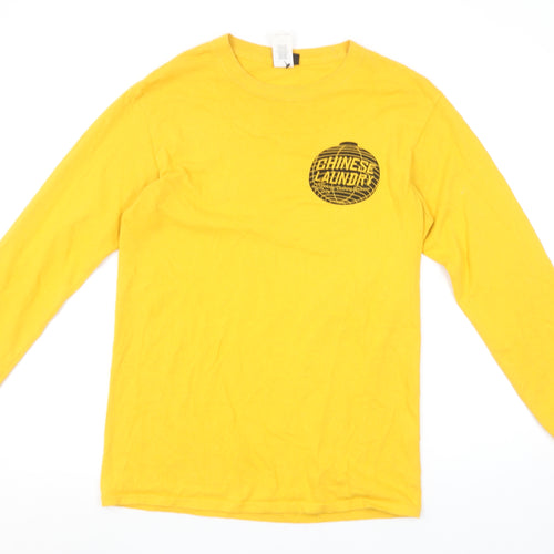 Chinese Laundry Men's Yellow Long Sleeve Cotton T-Shirt Size S