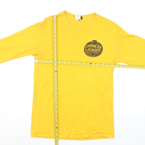 Chinese Laundry Men's Yellow Long Sleeve Cotton T-Shirt Size S