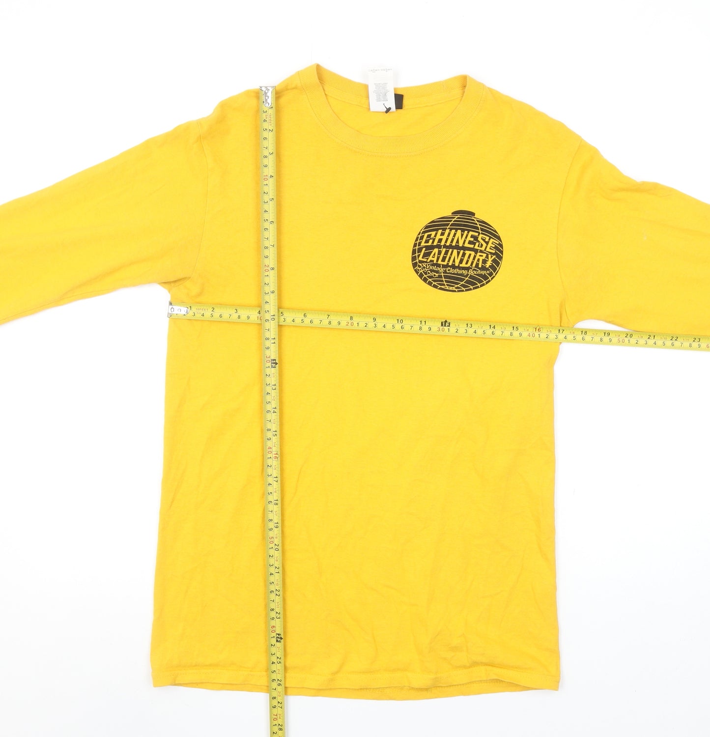 Chinese Laundry Men's Yellow Long Sleeve Cotton T-Shirt Size S