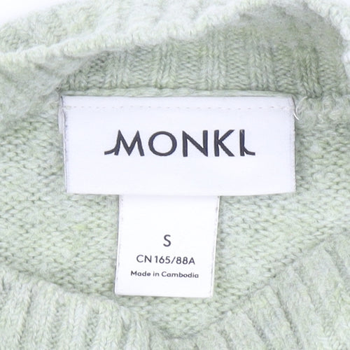 Monki Women's Green Mock Neck Wool Blend Jumper Size S