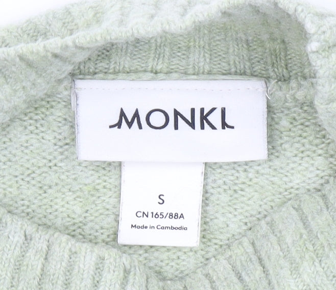 Monki Women's Green Mock Neck Wool Blend Jumper Size S