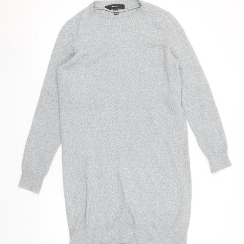 Vero Moda Women Grey Knit Jumper Dress XS Long Sleeve Winter
