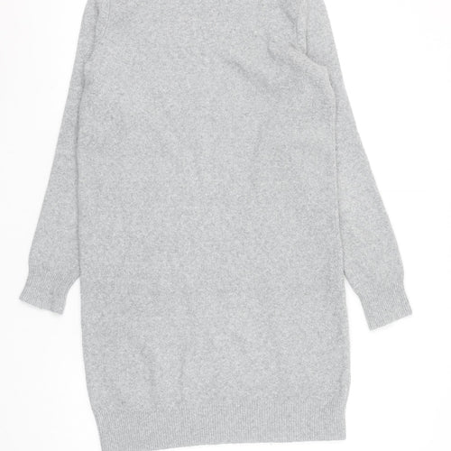 Vero Moda Women Grey Knit Jumper Dress XS Long Sleeve Winter
