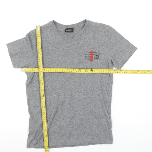 Diesel Boys Grey 10 Years Basic Logo Cotton T-Shirt