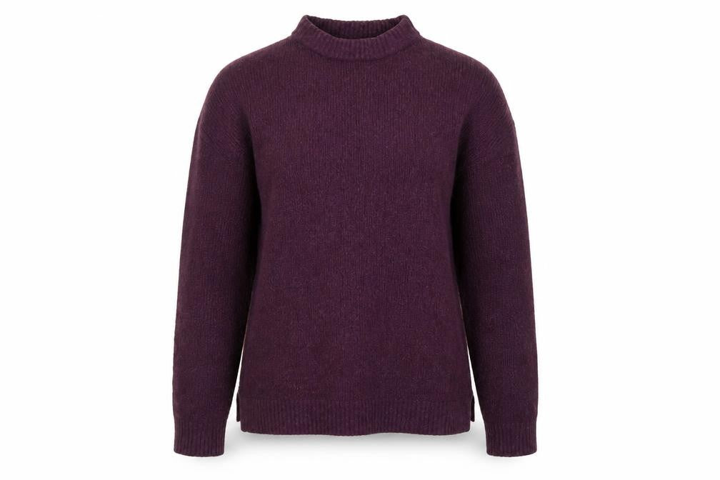 Front view of Gap Women's Purple Mock Neck Wool Blend Knit Jumper, size S