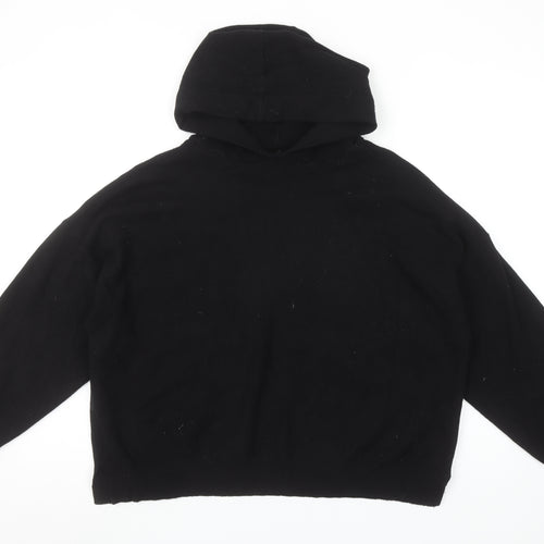 Isle Essentials Womens Black Size 18-20 Hooded Pullover Jumper