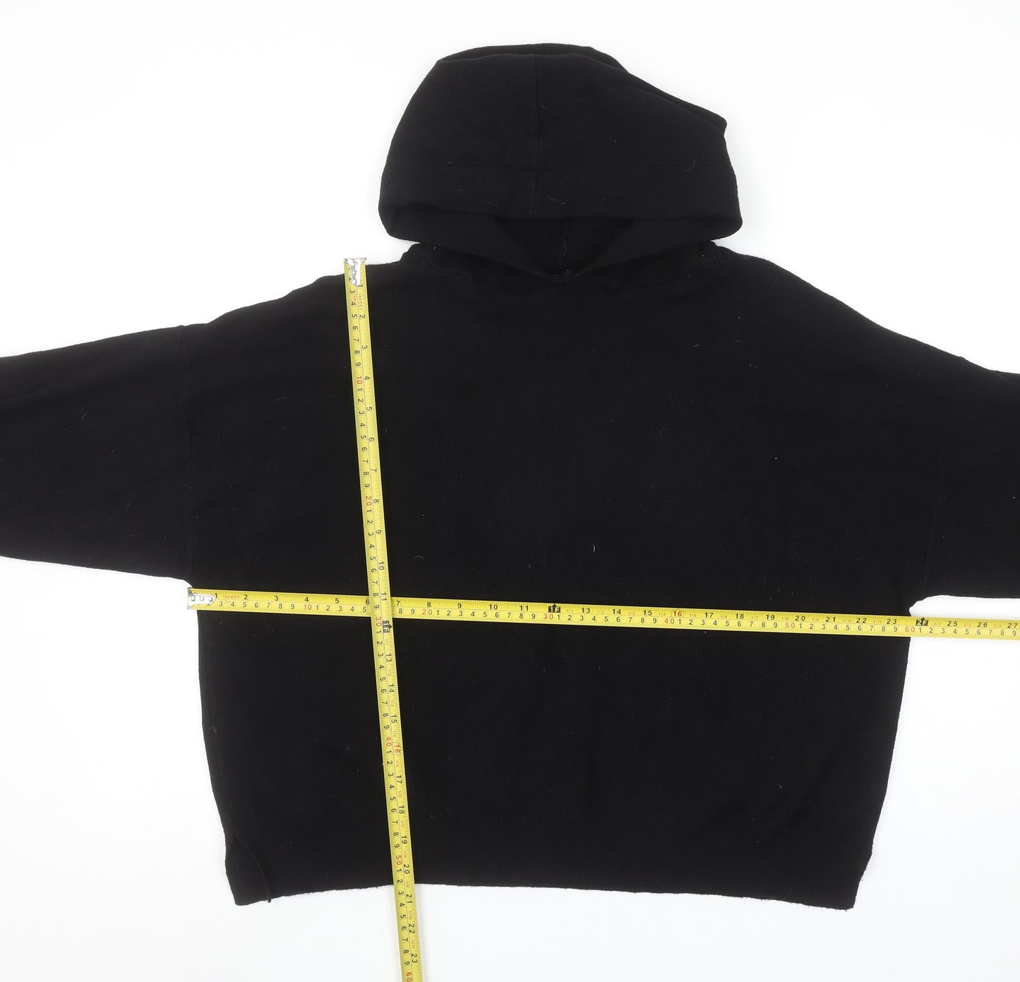 Isle Essentials Womens Black Size 18-20 Hooded Pullover Jumper