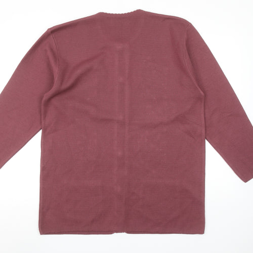 Paramour Collection Womens Purple XL Embroidered Knit Cardigan