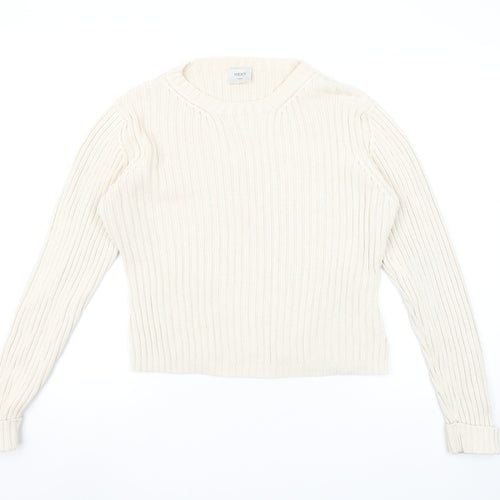 Next Women’s Ivory Ribbed Cotton Knit Jumper Size L