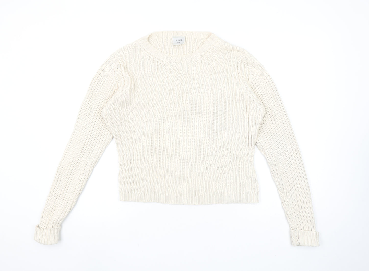 Next Women’s Ivory Ribbed Cotton Knit Jumper Size L
