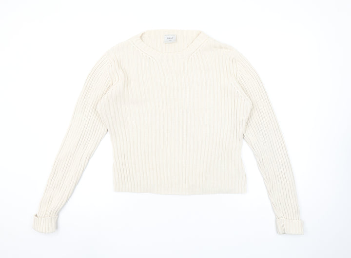 Next Women’s Ivory Ribbed Cotton Knit Jumper Size L