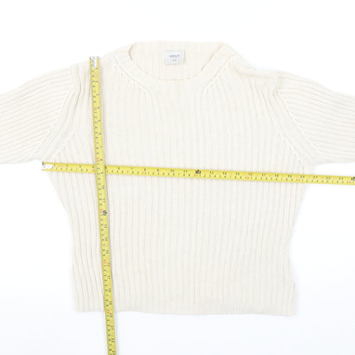 Next Women’s Ivory Ribbed Cotton Knit Jumper Size L