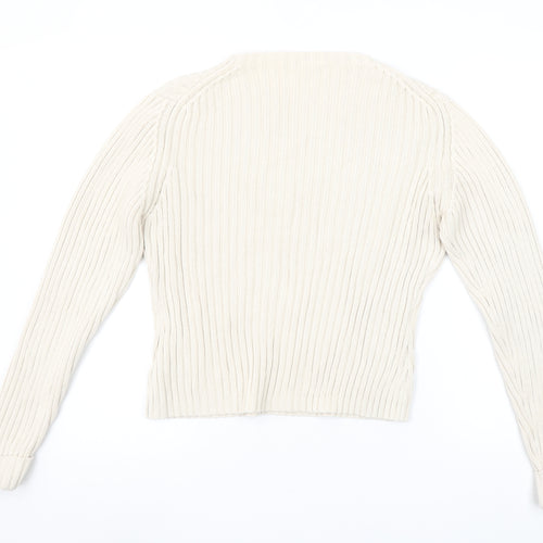 Next Women’s Ivory Ribbed Cotton Knit Jumper Size L
