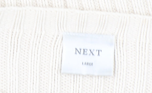 Next Women’s Ivory Ribbed Cotton Knit Jumper Size L