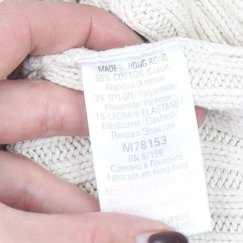 Next Women’s Ivory Ribbed Cotton Knit Jumper Size L
