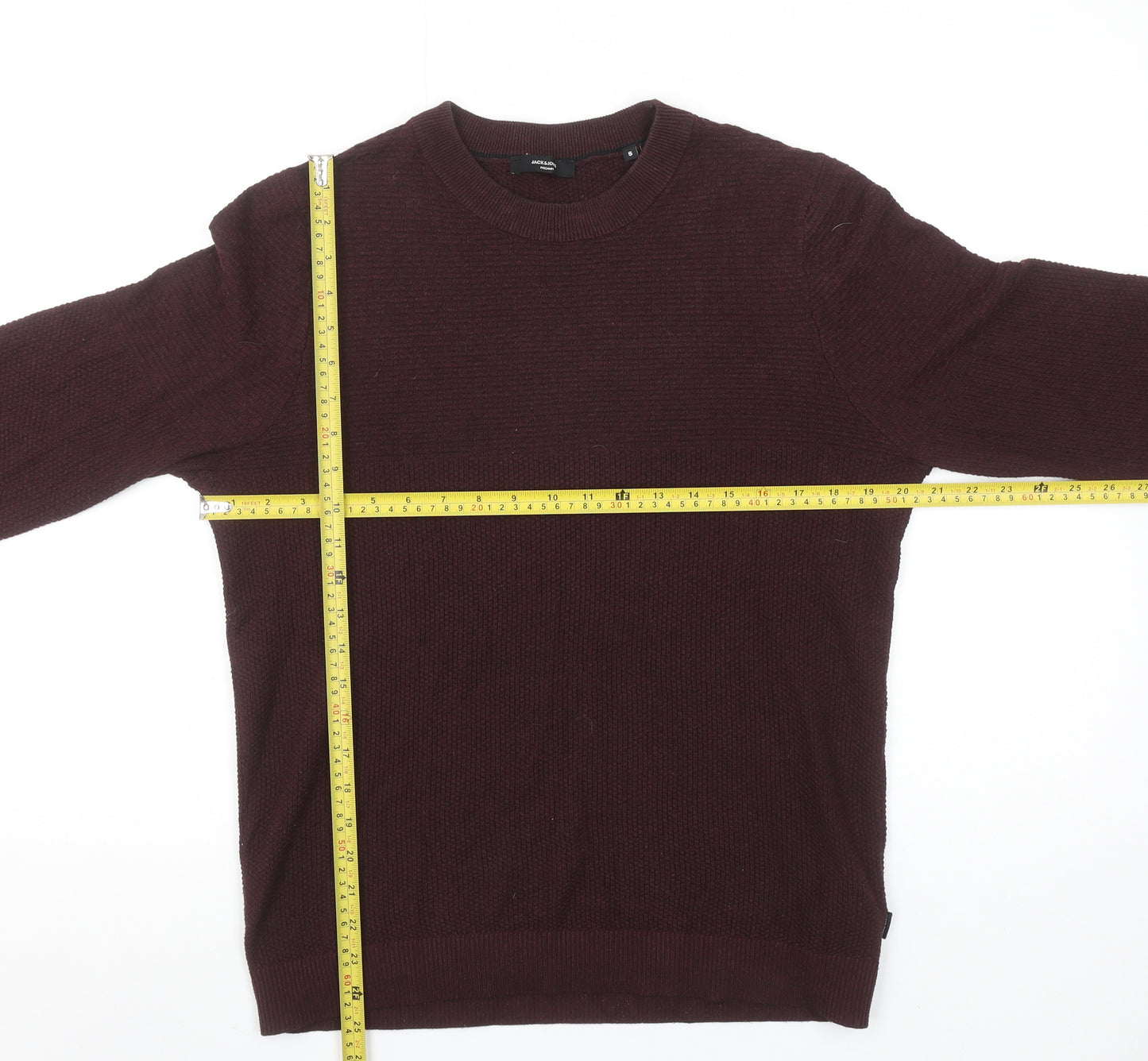 Jack & Jones Men’s Brown Small Crew Neck Knit Jumper Pullover