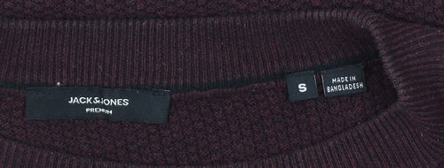 Jack & Jones Men’s Brown Small Crew Neck Knit Jumper Pullover
