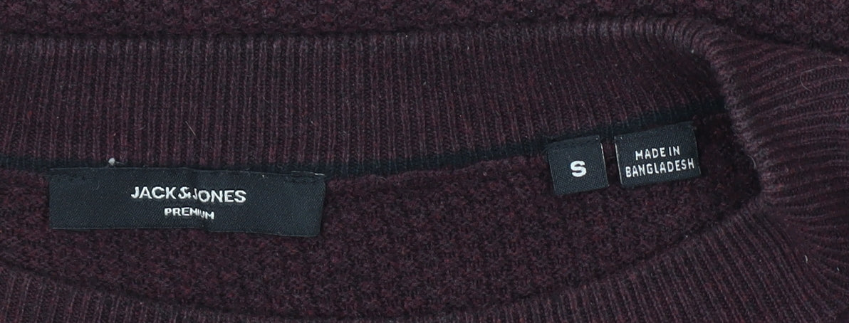 Jack & Jones Men’s Brown Small Crew Neck Knit Jumper Pullover