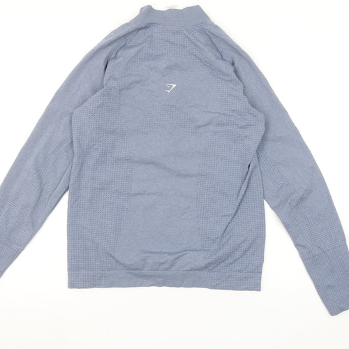 Gymshark Womens Blue Long Sleeve 1/4 Zip Lightweight Activewear Top L