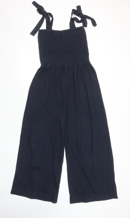 Hush Women’s Black Smocked Wide Leg Jumpsuit Size 8