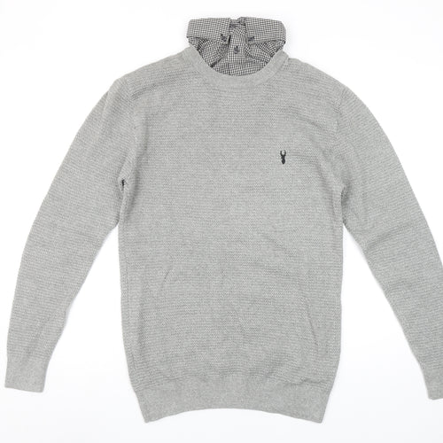 Next Men’s Grey Cotton Crew Neck Jumper Size S Classic Knit