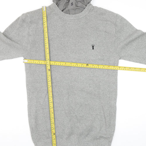 Next Men’s Grey Cotton Crew Neck Jumper Size S Classic Knit