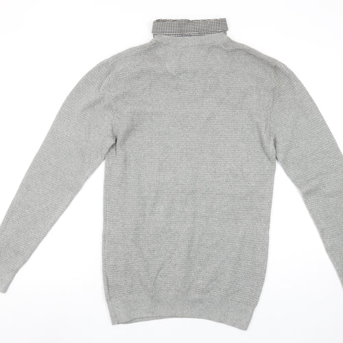 Next Men’s Grey Cotton Crew Neck Jumper Size S Classic Knit