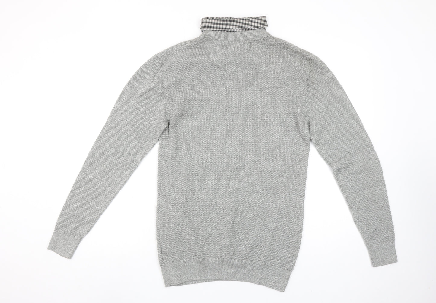 Next Men’s Grey Cotton Crew Neck Jumper Size S Classic Knit