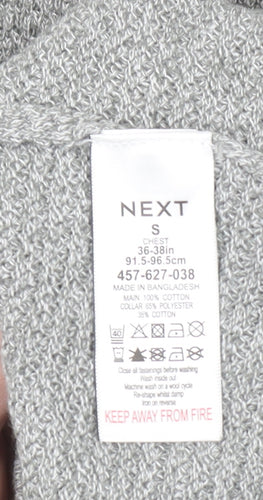 Next Men’s Grey Cotton Crew Neck Jumper Size S Classic Knit